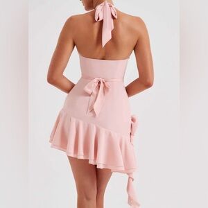 Baby Pink, double layered fabric. Halter neck.Mini length.